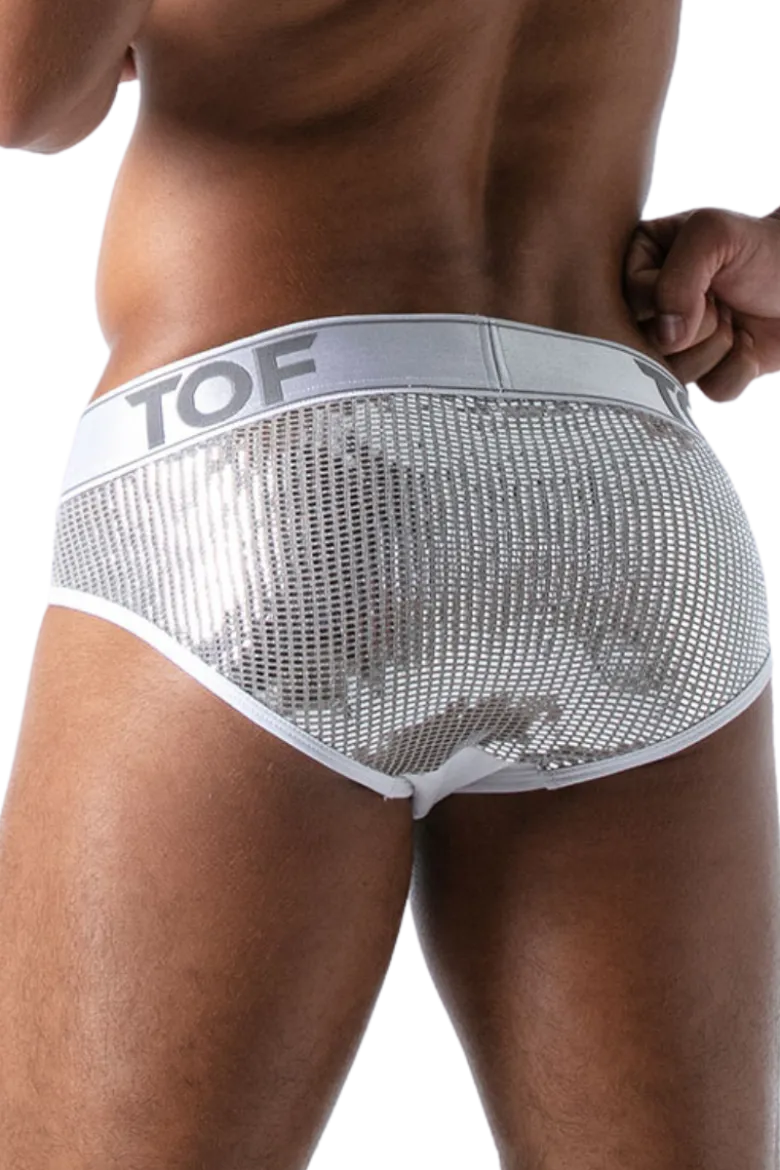 Herren Slip weiß silber