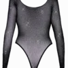 Langarm-Netzbody Glitzer