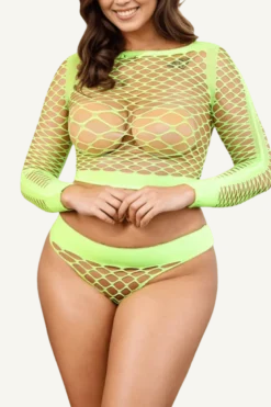 Netz-Set neongrün Plus Size