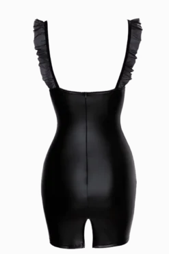 Wetlook Minikleid mit Tüll-Einsatz