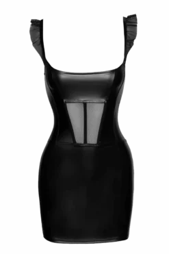 Wetlook Minikleid mit Tüll-Einsatz